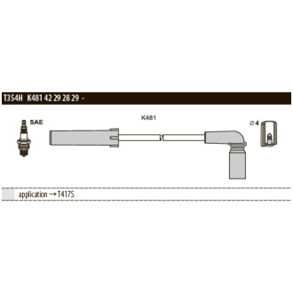 Кабель зажигания к-кт газель,соболь газ 2217 2,9 умз 4216 2,890: аналоги t417s TESLA T354H