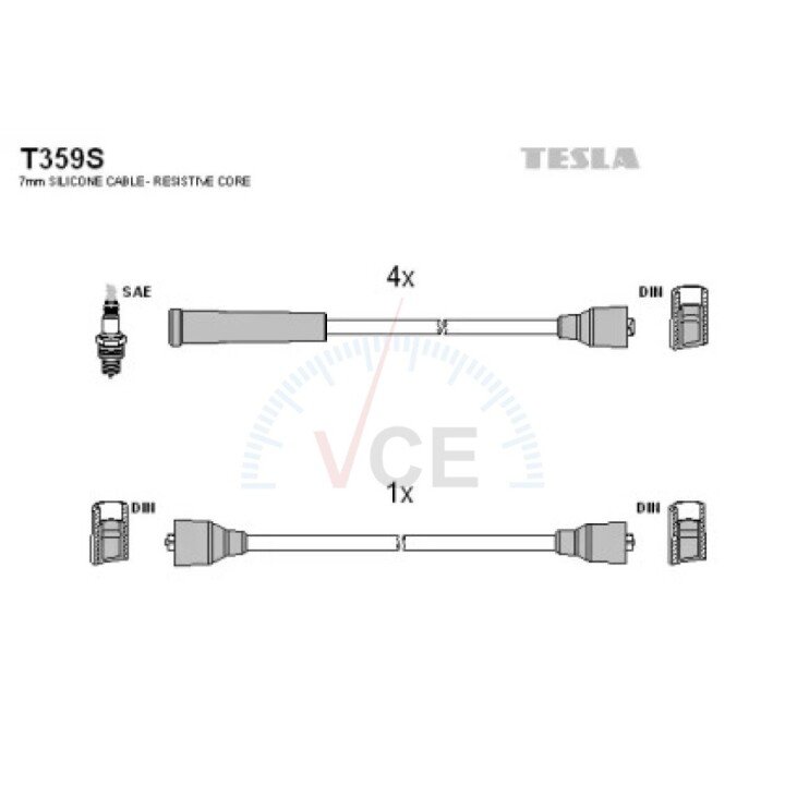 Комплект проводов зажигания TESLA T359S (фото 1)