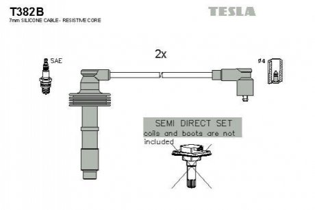 Комплект проводів запалювання TESLA T382B (фото 1)