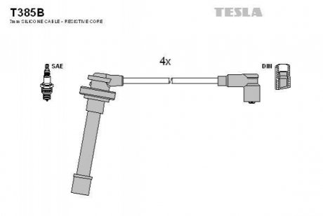 Комплект проводів запалювання TESLA T385B