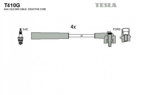 Комплект проводів запалювання TESLA T410G
