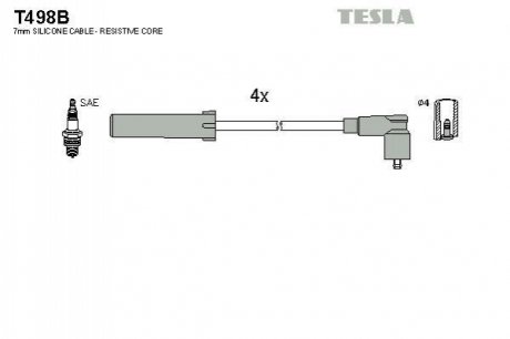 Комплект проводів запалювання TESLA T498B (фото 1)