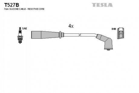 Комплект проводів запалювання TESLA T527B (фото 1)