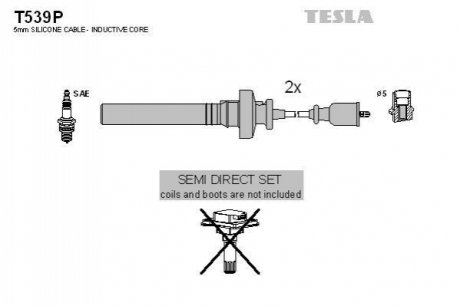 Комплект проводов зажигания TESLA T539P (фото 1)