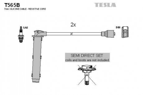 Комплект проводів запалювання TESLA T565B (фото 1)