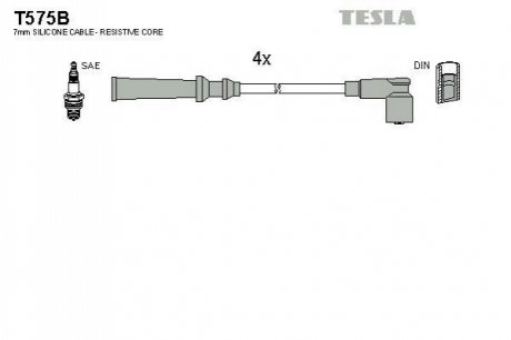 Комплект кабелів запалювання TESLA T575B (фото 1)