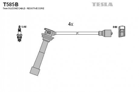 Комплект проводів запалювання TESLA T585B (фото 1)