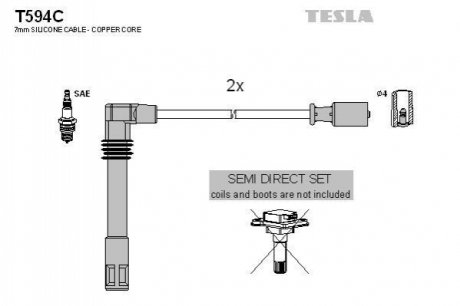Комплект проводів запалювання TESLA T594C