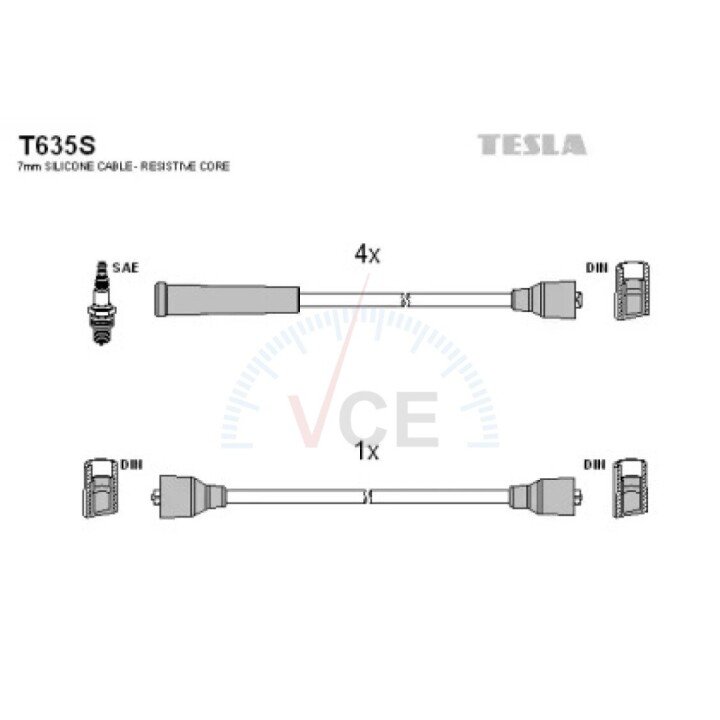 Комплект проводов зажигания TESLA T635S (фото 1)