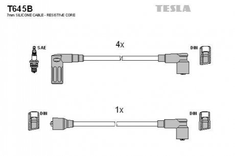 Комплект проводів запалювання TESLA T645B