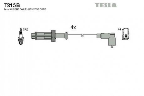 Комплект проводів запалювання TESLA T815B (фото 1)
