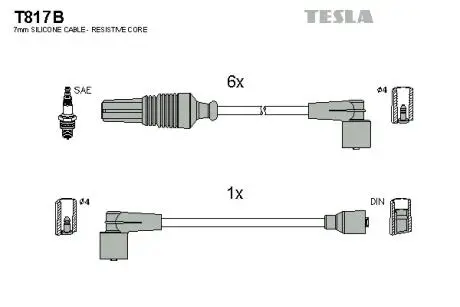 Комплект проводов зажигания TESLA T817B