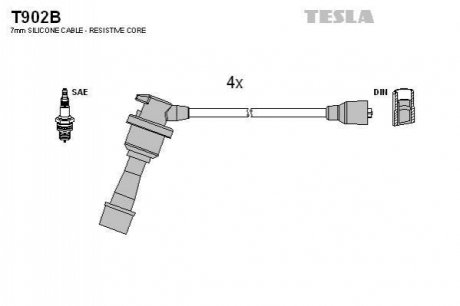 Комплект проводів запалювання TESLA T902B (фото 1)
