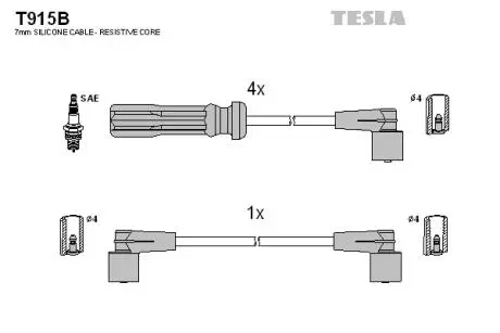 Комплект проводов зажигания TESLA T915B