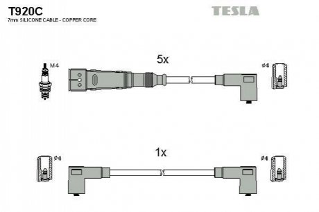 Комплект проводів запалювання TESLA T920C
