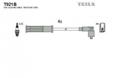 Комплект проводов зажигания TESLA T921B (фото 1)