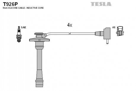 Комплект проводів запалювання TESLA T926P