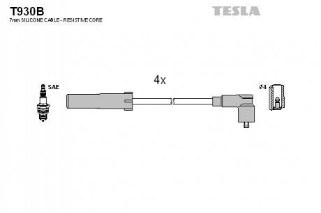 Комплект проводів запалювання TESLA T930B (фото 1)