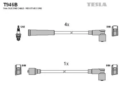 Комплект проводов зажигания TESLA T946B