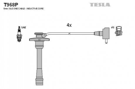 Комплект проводів запалювання TESLA T968P
