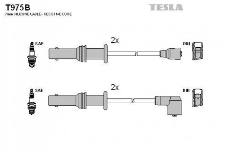 Комплект проводов зажигания TESLA T975B (фото 1)