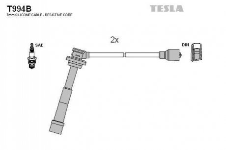 Комплект проводів запалювання TESLA T994B (фото 1)