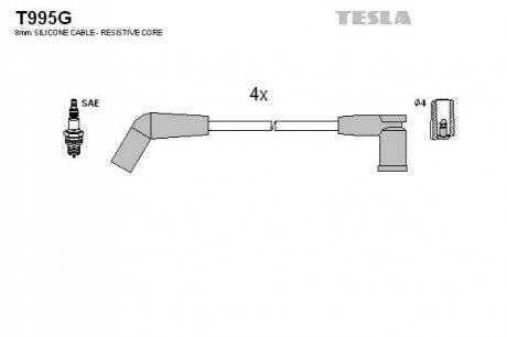 Комплект проводів запалювання TESLA T995G (фото 1)