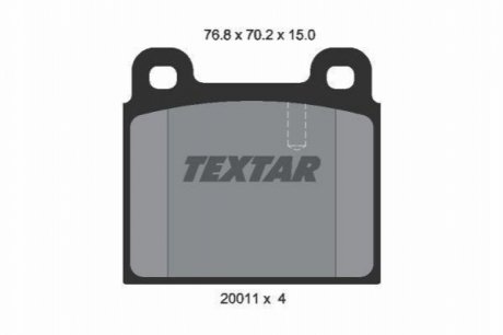 Комплект гальмівних колодок, дискове гальмо TEXTAR 2001102 (фото 1)