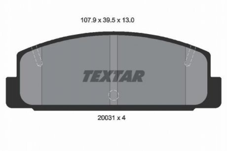 Комплект гальмівних колодок, дискове гальмо TEXTAR 2003101