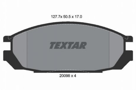 Комплект гальмівних колодок, дискове гальмо TEXTAR 2009801 (фото 1)