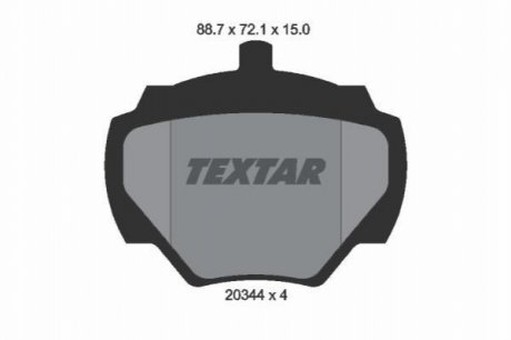 Комплект гальмівних колодок, дискове гальмо TEXTAR 2034402
