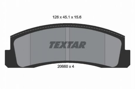 Комплект тормозных колодок, дисковый тормоз TEXTAR 2066001