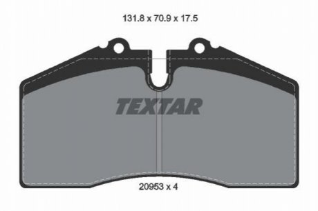 Комплект тормозных колодок, дисковый тормоз TEXTAR 2095302 (фото 1)