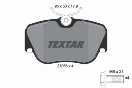 Комплект тормозных колодок, дисковый тормоз TEXTAR 2105503 (фото 1)