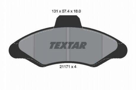 Комплект тормозных колодок, дисковый тормоз TEXTAR 2117105 (фото 1)