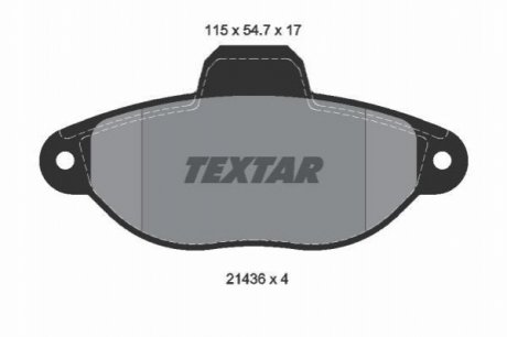Комплект тормозных колодок, дисковый тормоз TEXTAR 2143602 (фото 1)