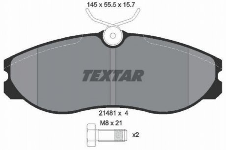 Комплект тормозных колодок, дисковый тормоз TEXTAR 2148101 (фото 1)