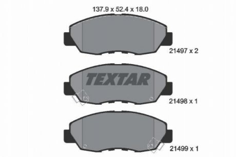 Комплект тормозных колодок, дисковый тормоз TEXTAR 2149701