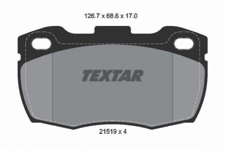 Комплект гальмівних колодок, дискове гальмо TEXTAR 2151902 (фото 1)