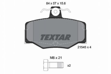Комплект тормозных колодок, дисковый тормоз TEXTAR 2154501