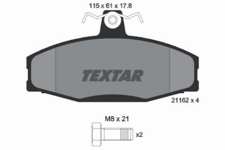 Комплект гальмівних колодок, дискове гальмо TEXTAR 2166201 (фото 1)