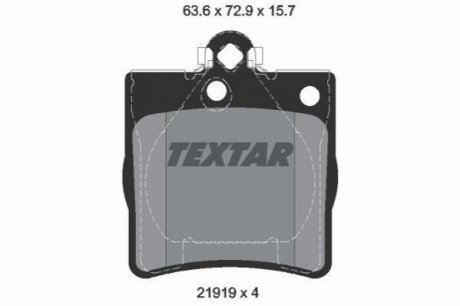 Комплект тормозных колодок, дисковый тормоз TEXTAR 2191903