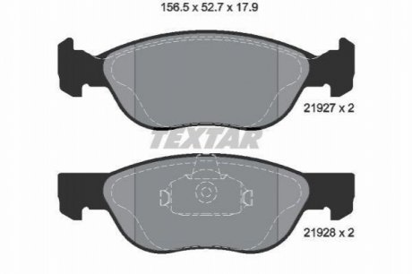Комплект тормозных колодок, дисковый тормоз TEXTAR 2192703