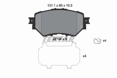 Комплект тормозных колодок, дисковый тормоз TEXTAR 2215401