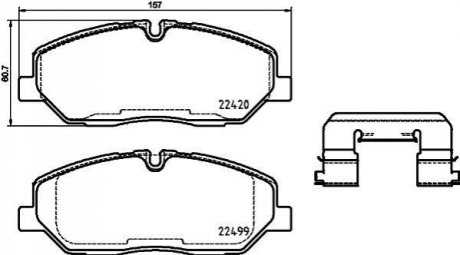 Комплект тормозных колодок, дисковый тормоз TEXTAR 2242001 (фото 1)