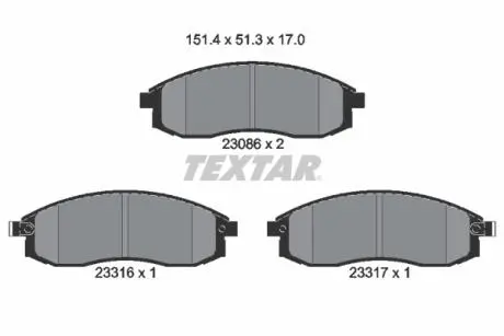 Гальмівні колодки TEXTAR 2308601