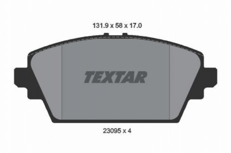 Комплект гальмівних колодок, дискове гальмо TEXTAR 2309501