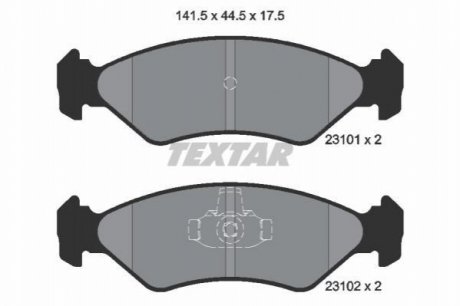 Комплект гальмівних колодок, дискове гальмо TEXTAR 2310101