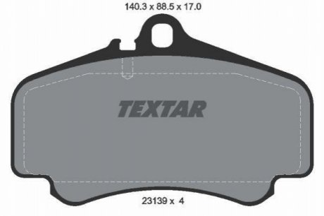 Комплект гальмівних колодок, дискове гальмо TEXTAR 2313901 (фото 1)