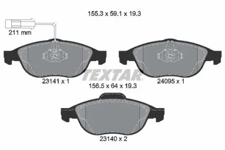 Гальмівні колодки TEXTAR 2314101